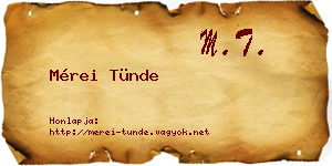 Mérei Tünde névjegykártya